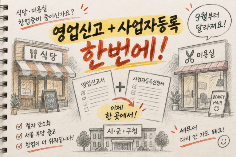 미용실 사업자등록 영업신고 절차 간소화
