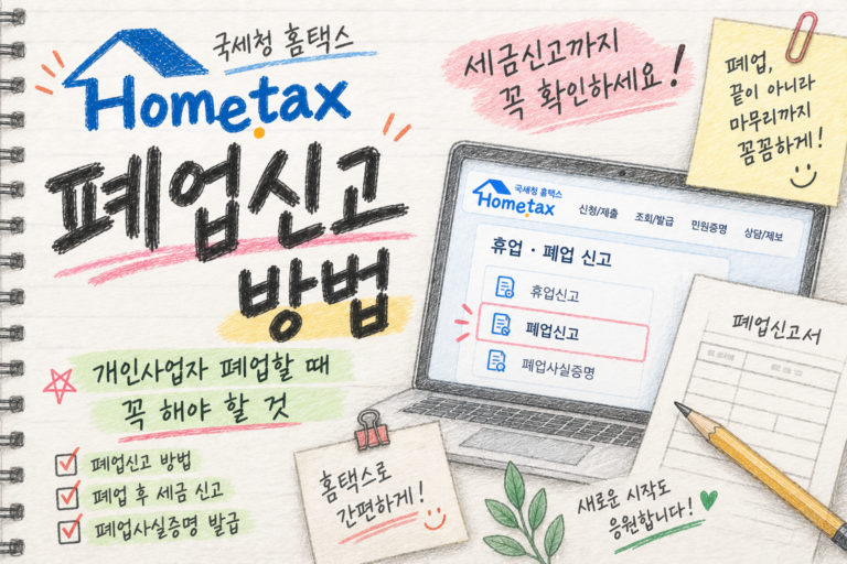 홈택스 폐업신고 완벽 정리