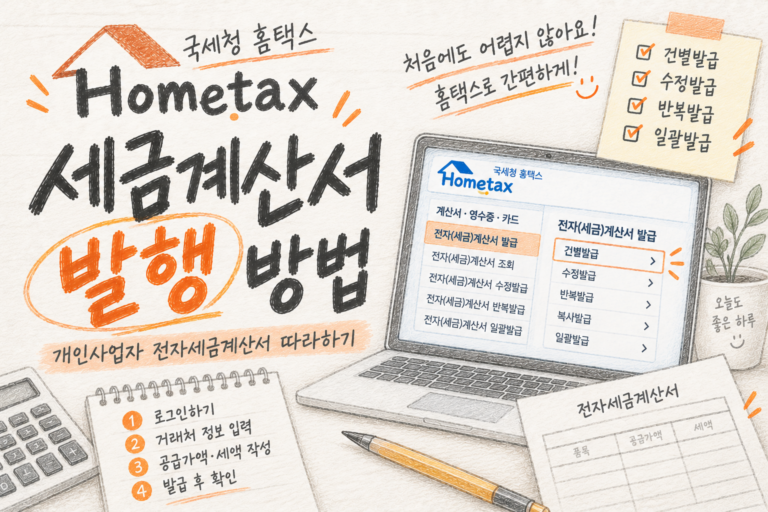 홈택스 세금계산서 발행 가이드