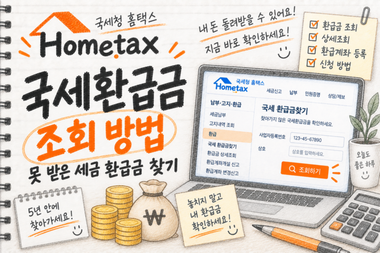 국세환급금 조회 안내 인포그래픽