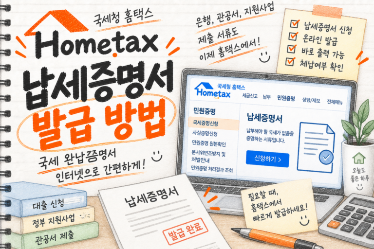 홈택스 납세증명서 발급 안내