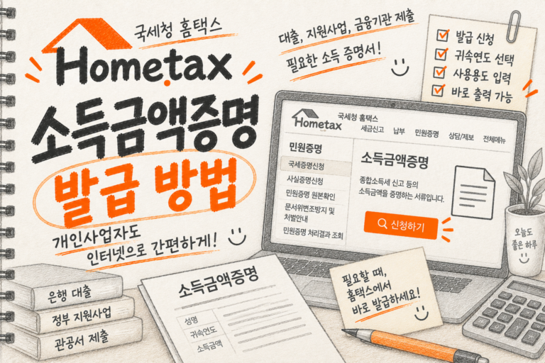 홈택스 소득금액증명 발급 안내