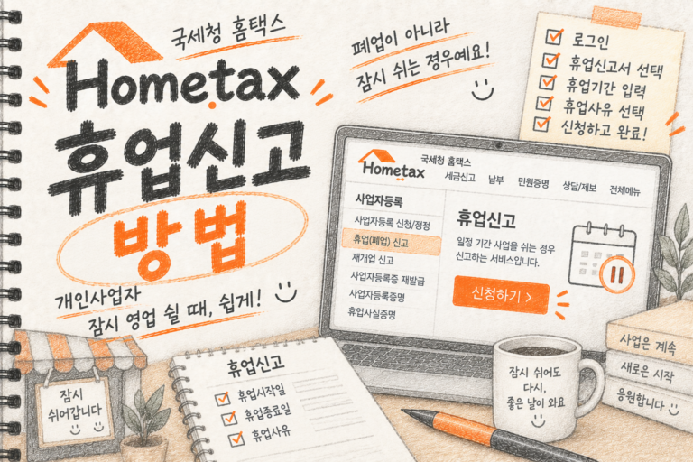 홈택스 휴업신고 방법