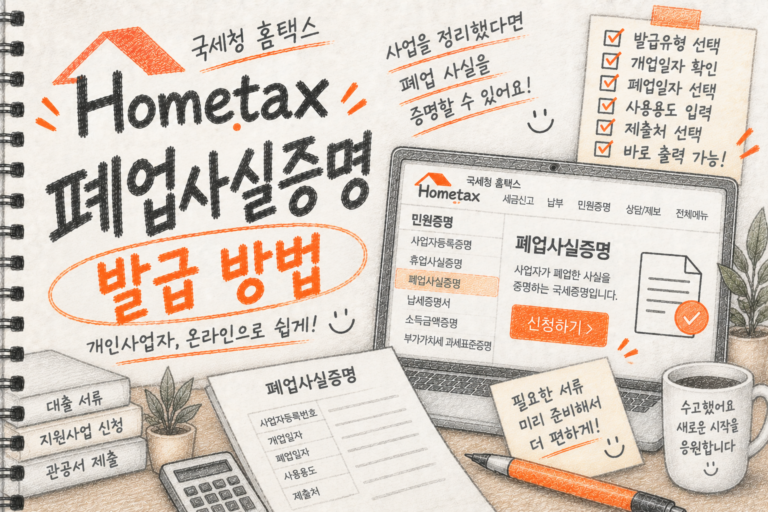 홈택스 폐업사실증명 발급 가이드
