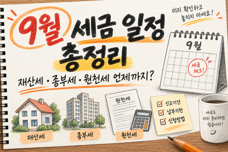 9월 세금 일정 총정리