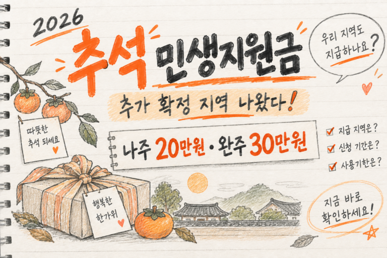 2026 추석 민생지원금 안내